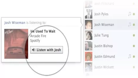Facebook intro's music sharing service