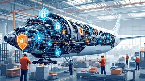 Airplane assembly cybersecurity digital lock shield uk factory engineers