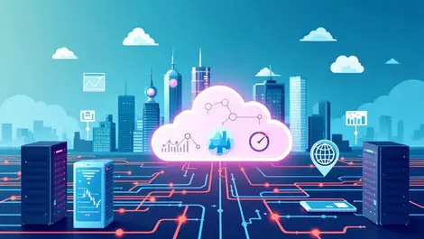 Australian cityscape cloud servers data cables digital monitoring it infrastructure