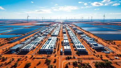 Aerial aus outback data center solar wind ai infrastructure