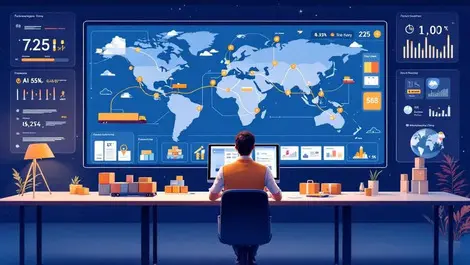 Global logistics control room ai transaction pricing dashboard